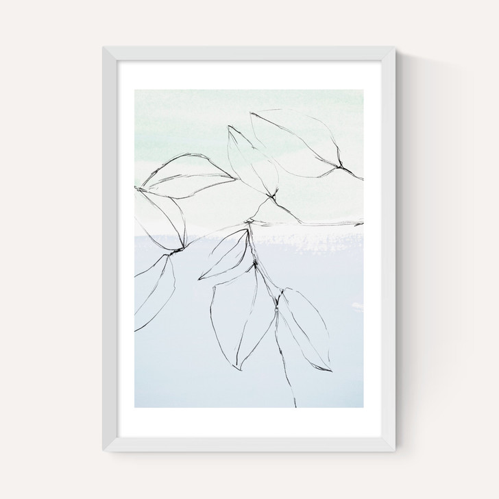 Leaves On Pastel Blue & Mint