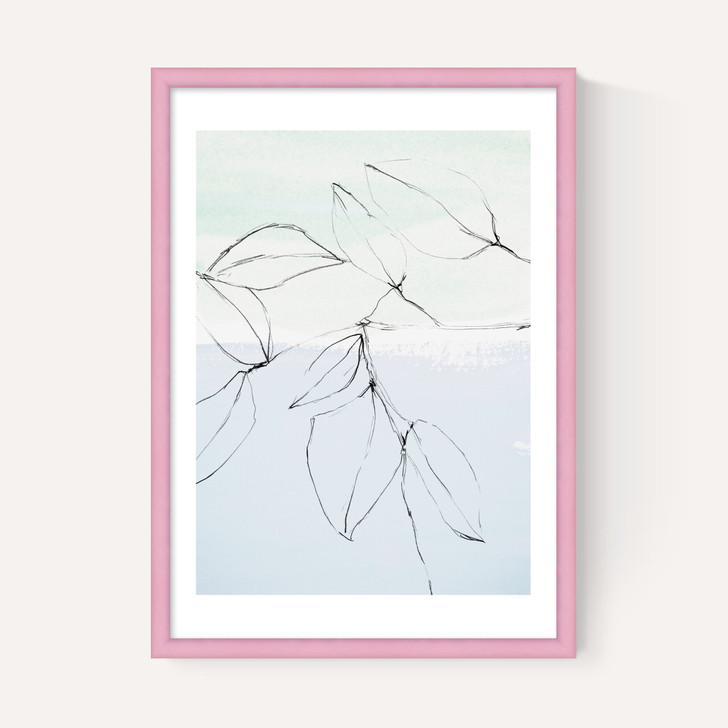 Leaves On Pastel Blue & Mint