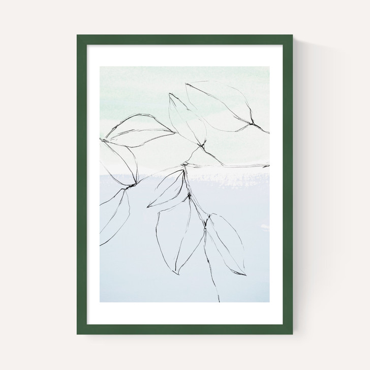 Leaves On Pastel Blue & Mint