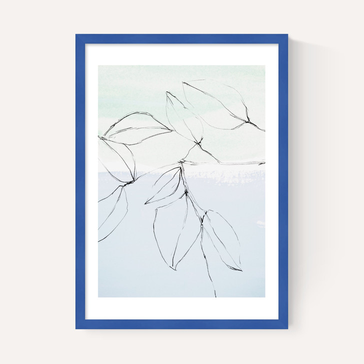 Leaves On Pastel Blue & Mint