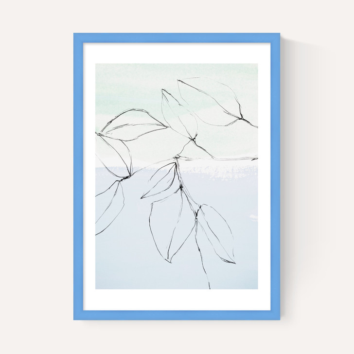 Leaves On Pastel Blue & Mint