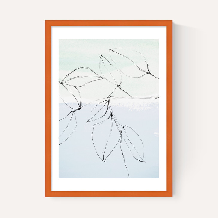Leaves On Pastel Blue & Mint