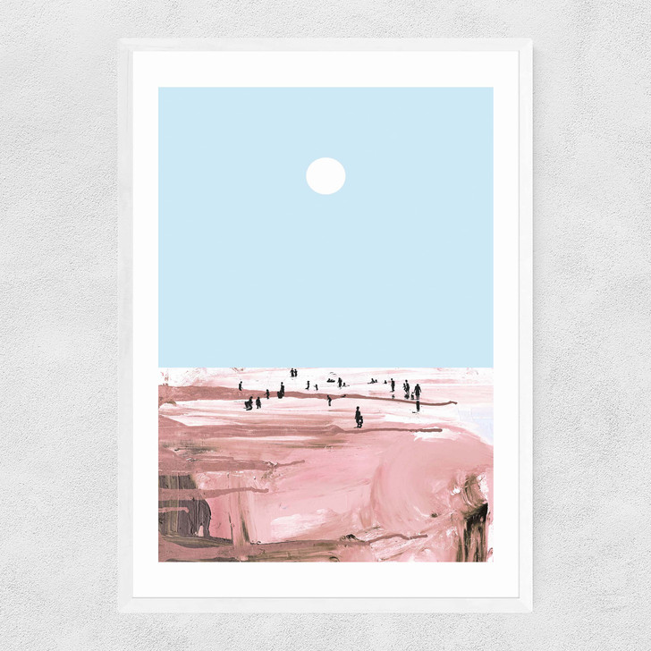Rose Beach Narrow White Frame