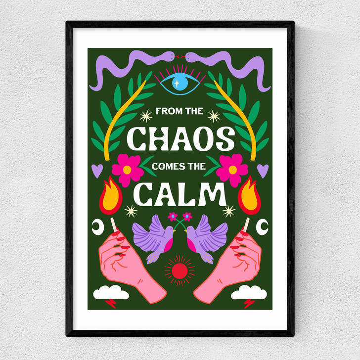 Chaos Calm (Green) Narrow Black Frame Chaos Calm (Green) Narrow Black Frame