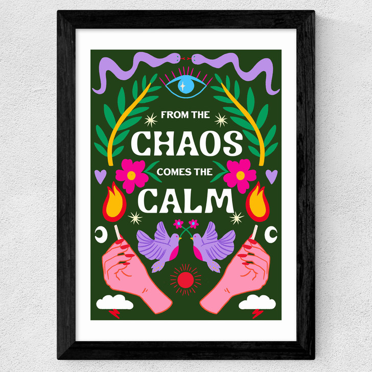 Chaos Calm (Green) Wide Black Frame Chaos Calm (Green) Wide Black Frame