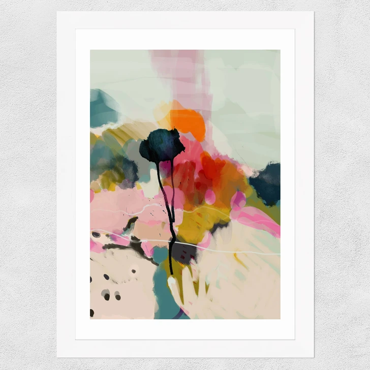 Paysage Abstrait Wide White Frame