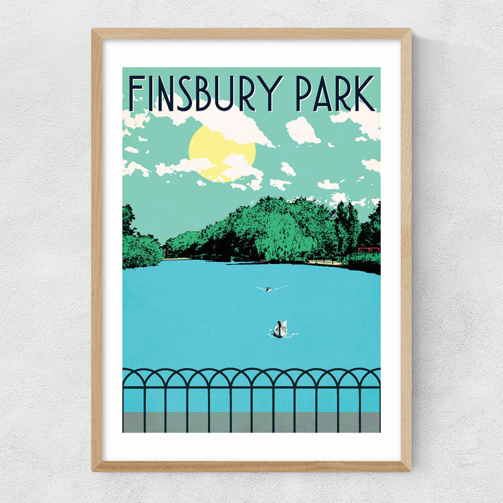 Finsbury Park Lake Narrow Oak Frame Finsbury Park Lake Narrow Oak Frame