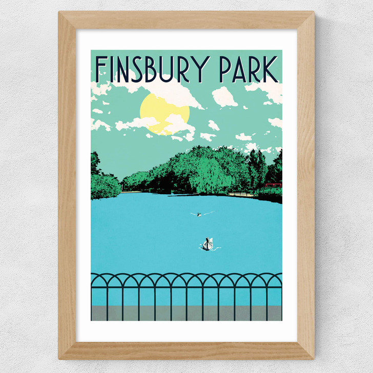 Finsbury Park Lake Wide Oak Frame Finsbury Park Lake Wide Oak Frame