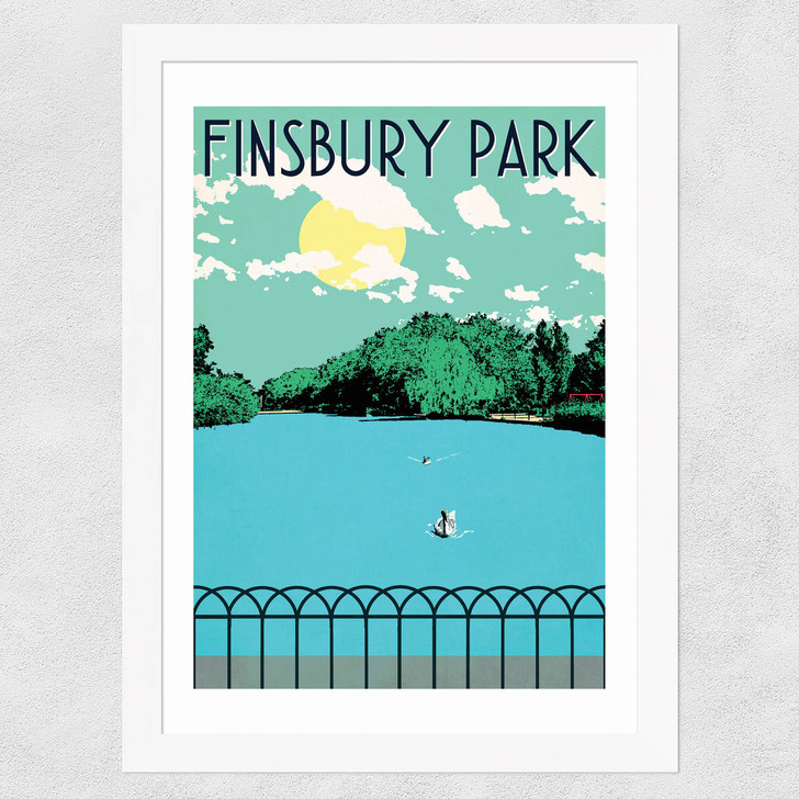 Finsbury Park Lake Wide White Frame Finsbury Park Lake Wide White Frame