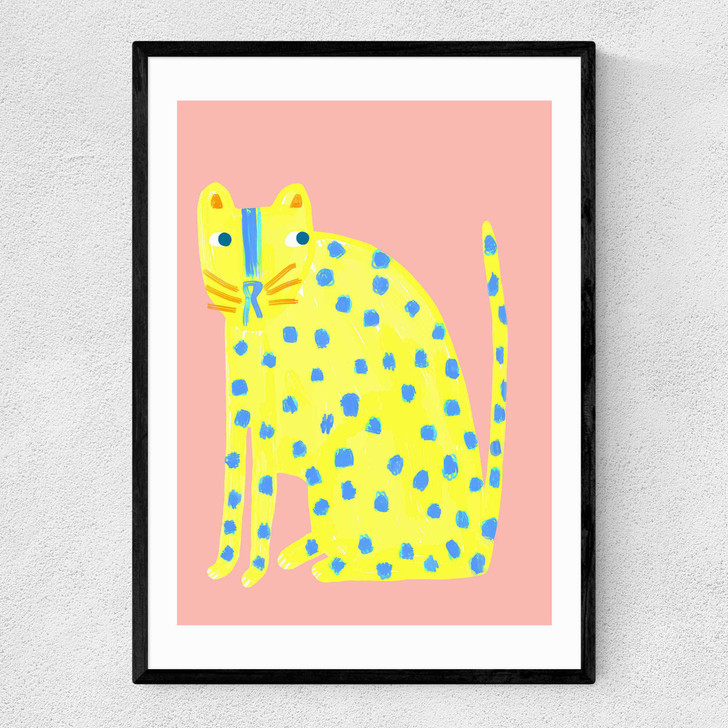 Big Spotty Cat Narrow Black Frame