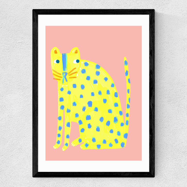 Big Spotty Cat Medium Black Frame