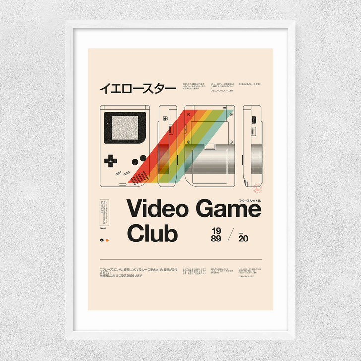 Video Game Club Narrow White Frame