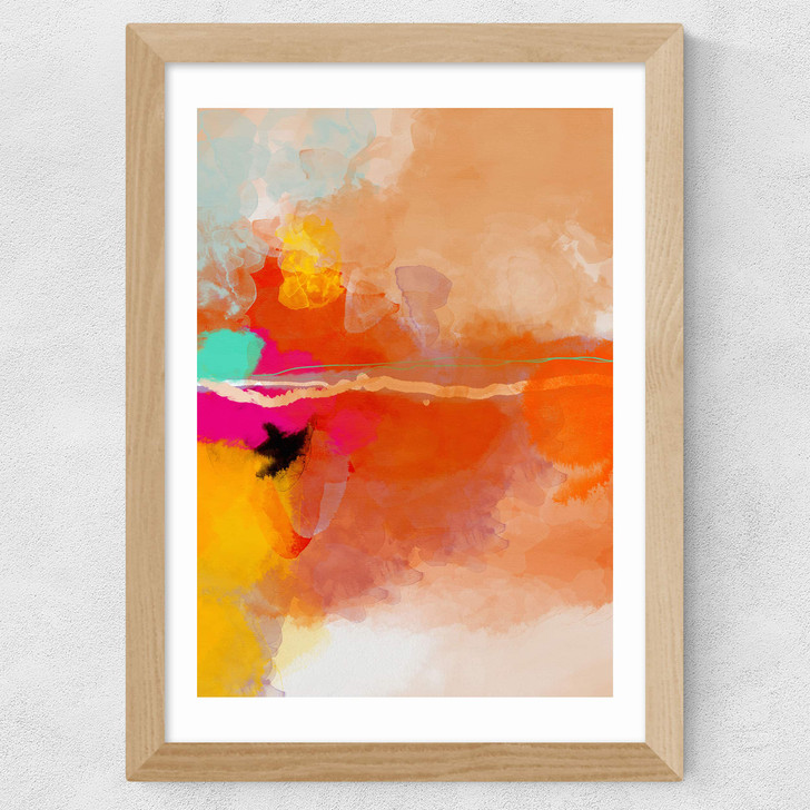 Yellow Blush (III) Wide Oak Frame