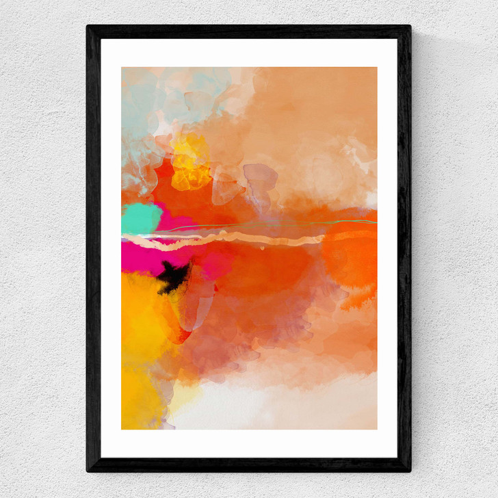Yellow Blush (III) Medium Black Frame