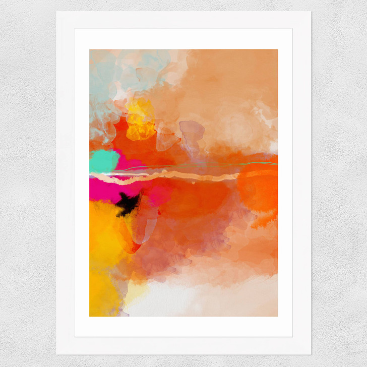 Yellow Blush (III) Wide White Frame