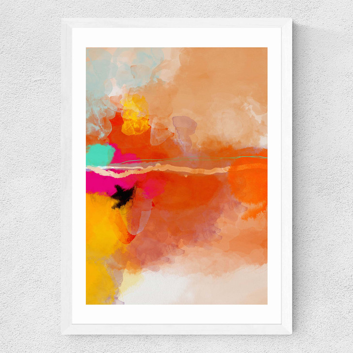 Yellow Blush (III) Medium White Frame