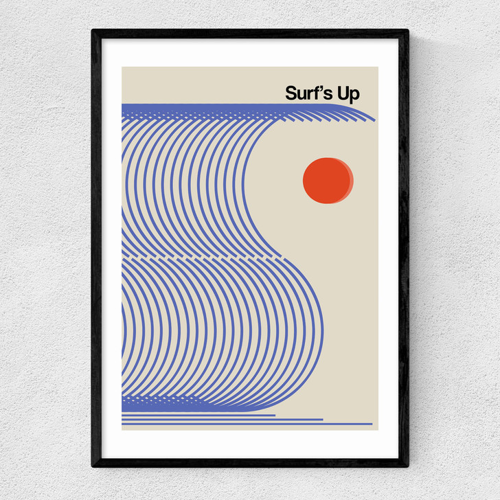 Surfs Up (Blue) Narrow Black Frame