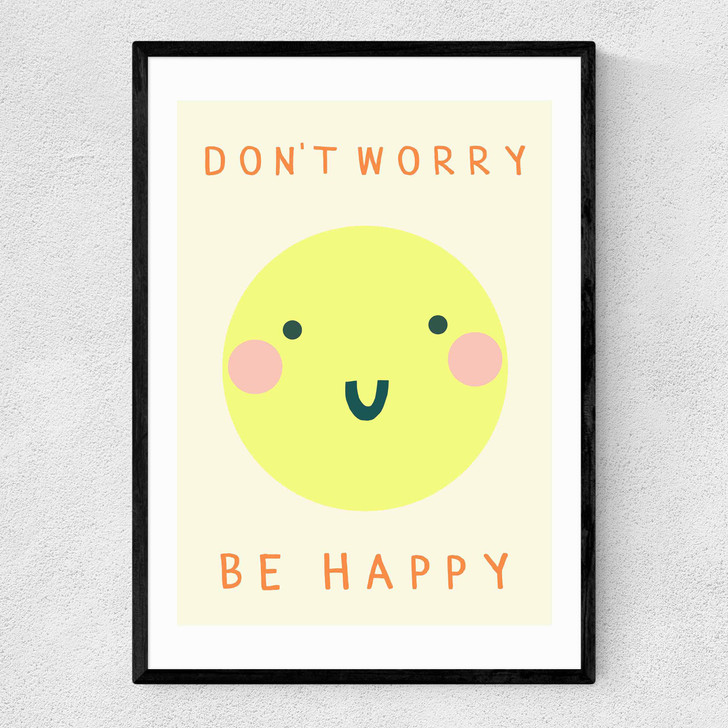 Be Happy by Darcie Olley Narrow Black Frame Be Happy by Darcie Olley Narrow Black Frame