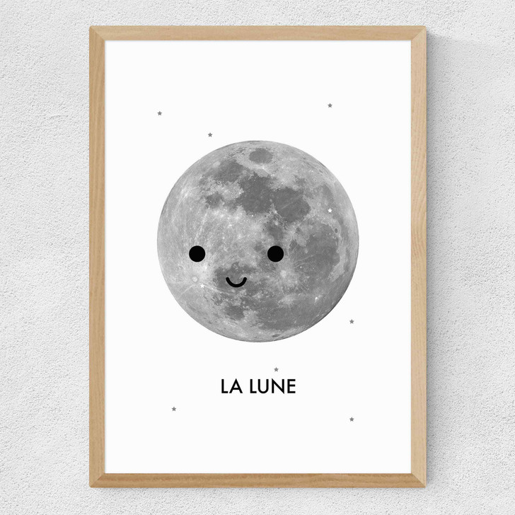 La Lune by Dicky Bird Medium Oak Frame La Lune by Dicky Bird Medium Oak Frame