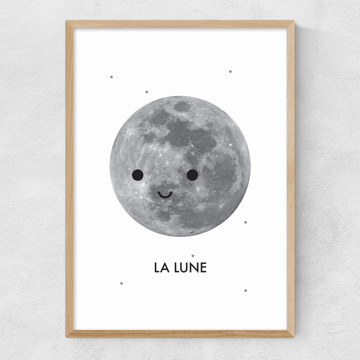 La Lune by Dicky Bird Narrow Oak Frame