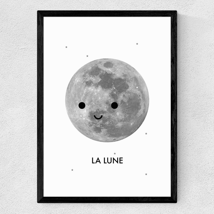 La Lune by Dicky Bird Medium Black Frame