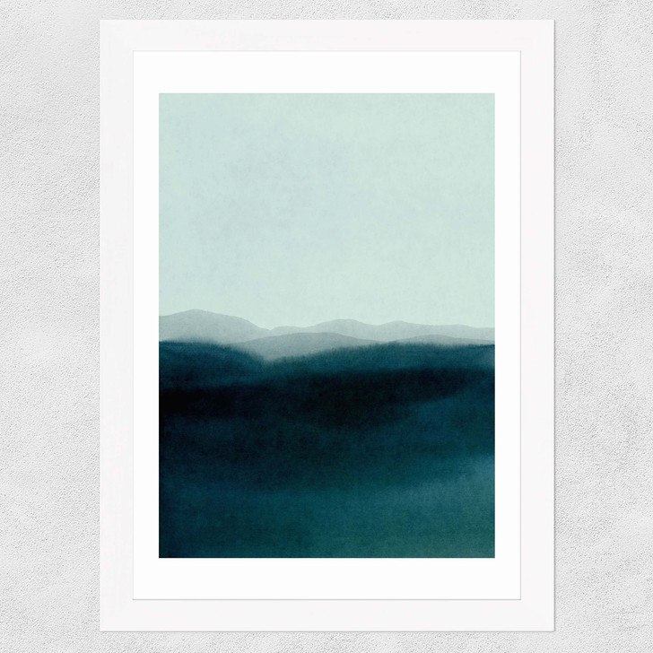 Morning Mist Scenery Wide White Frame Morning Mist Scenery Wide White Frame