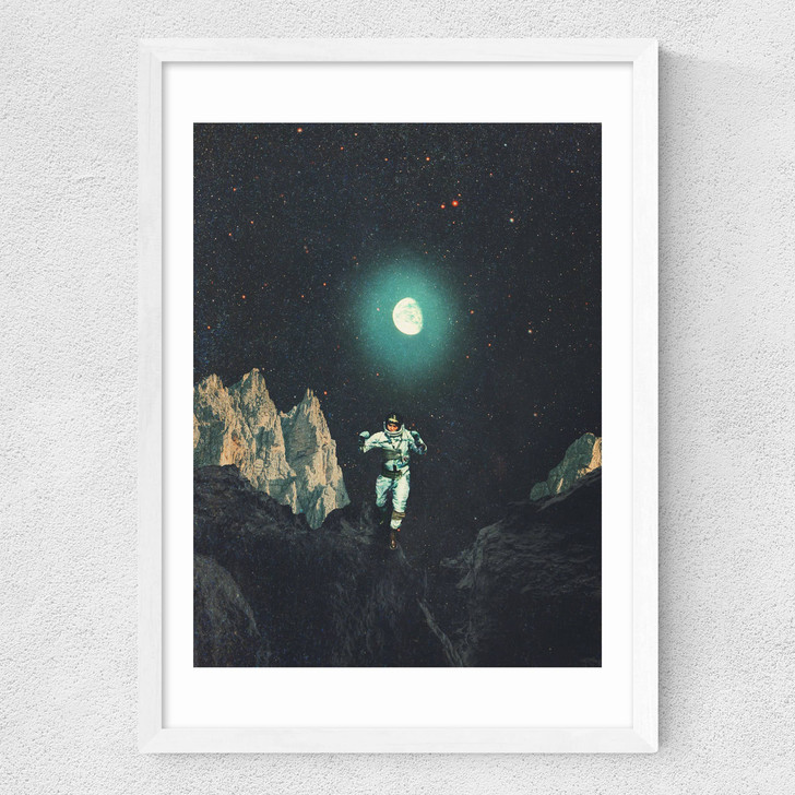 Searching for Happiness out of this Transitional World Medium White Frame Searching for Happiness out of this Transitional World Medium White Frame