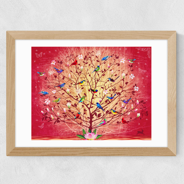 Overlooked Happiness Wide Oak Frame