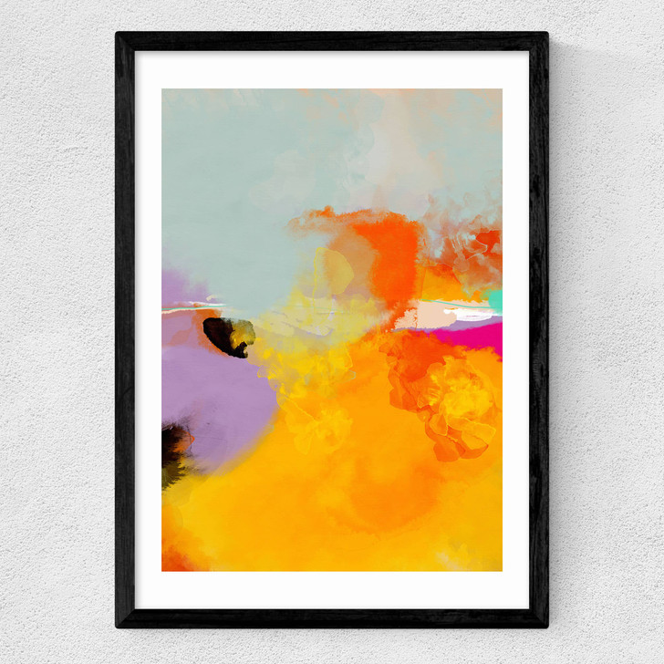 Yellow Blush (II) Medium Black Frame