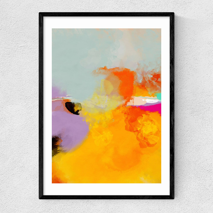 Yellow Blush (II) Narrow Black Frame