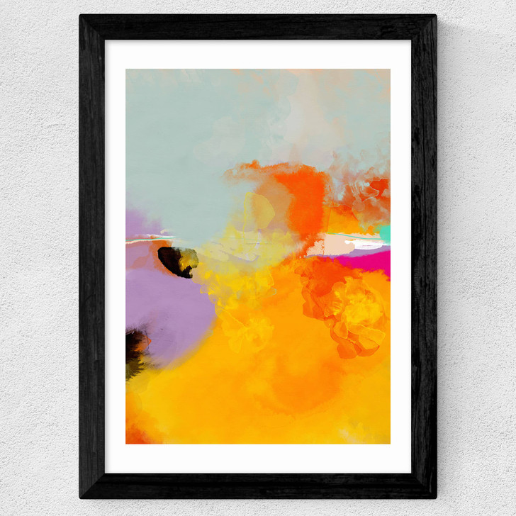 Yellow Blush (II) Wide Black Frame