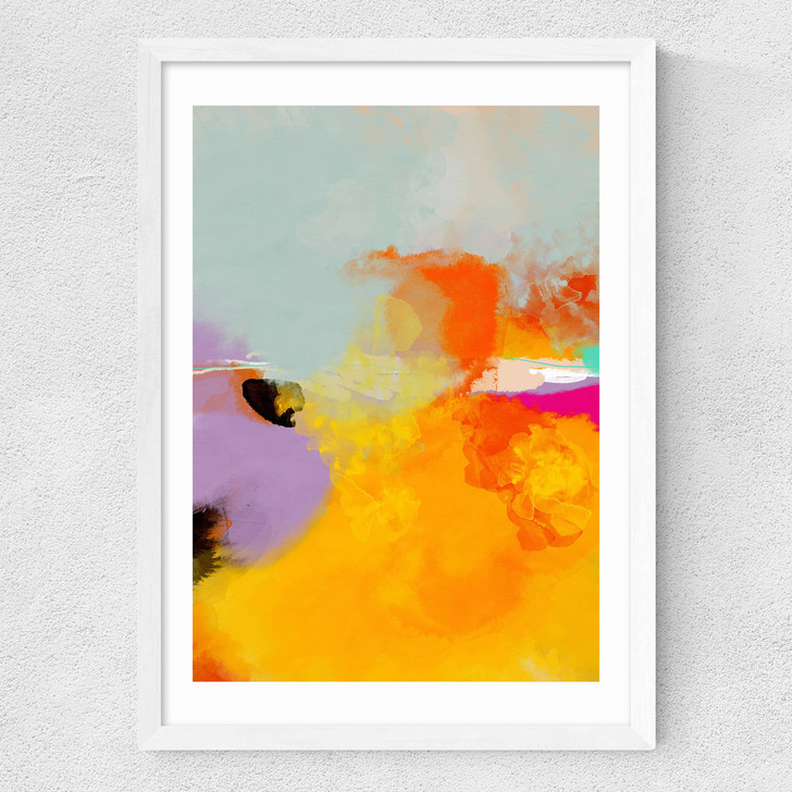 Yellow Blush (II) Medium White Frame