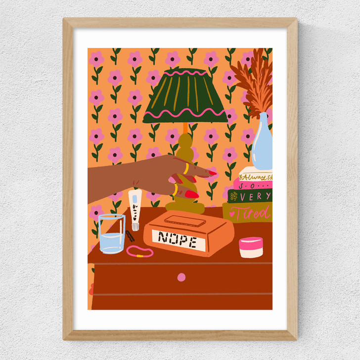 Nope Alarm Medium Oak Frame