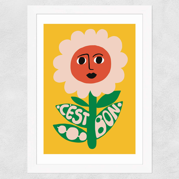 C'est Bon Flower Wide White Frame