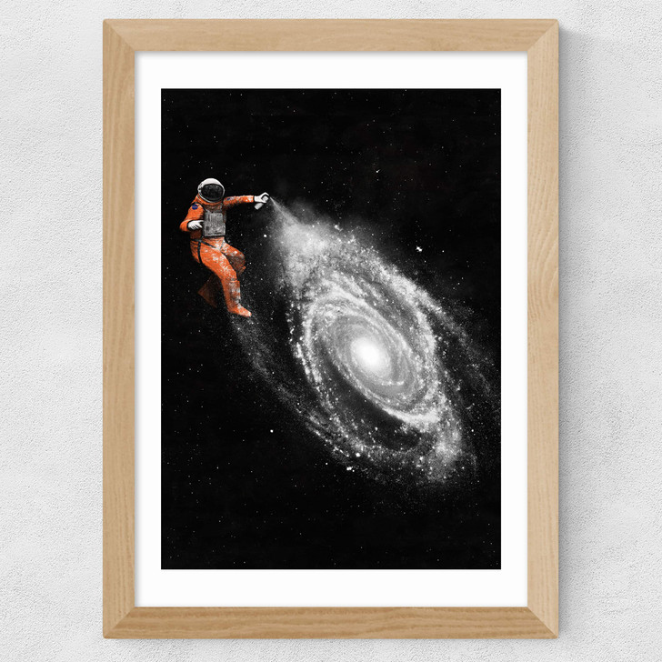 Space Art Wide Oak Frame