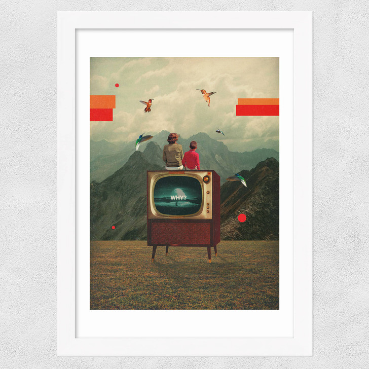 Mother Protect Me from the Sadness of this World Wide White Frame