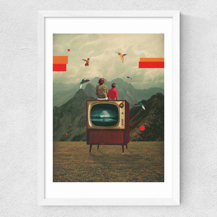 Mother Protect Me from the Sadness of this World Medium White Frame