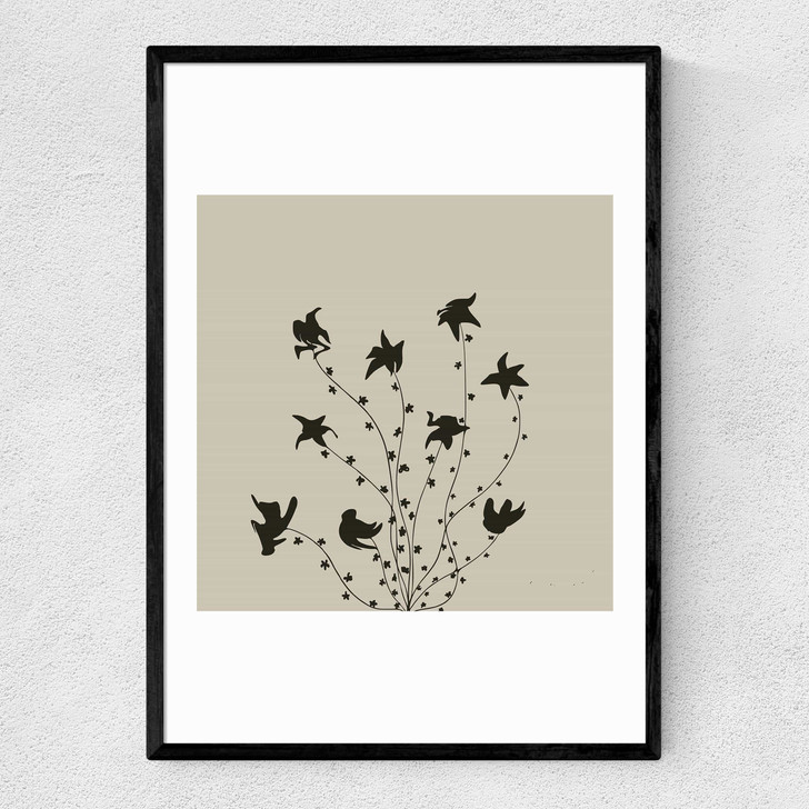 Swirly flowers Narrow Black Frame