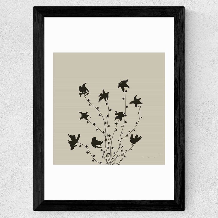 Swirly flowers Wide Black Frame