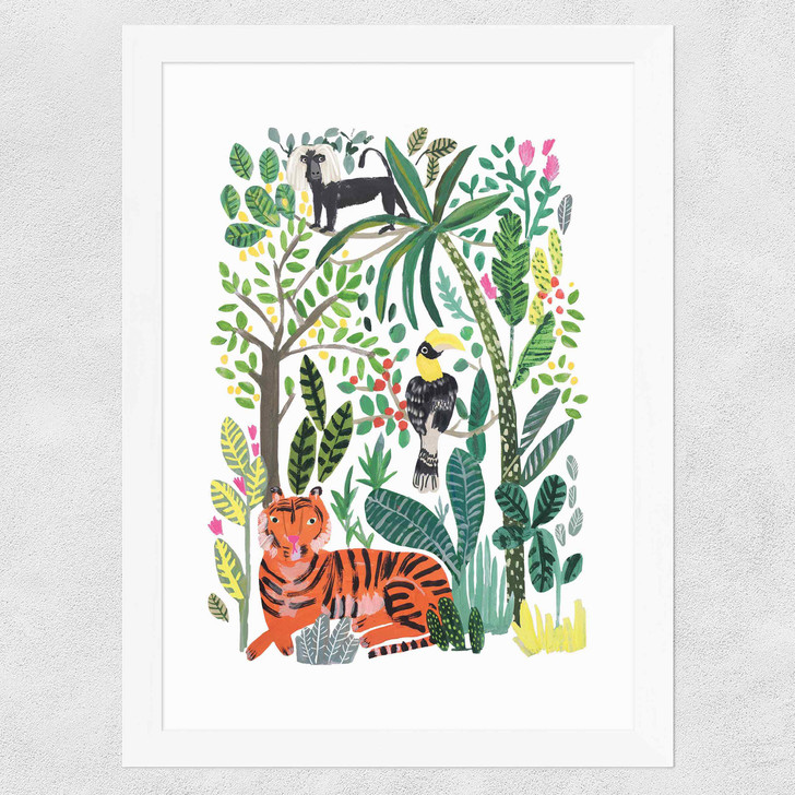Indian Jungle Wide White Frame