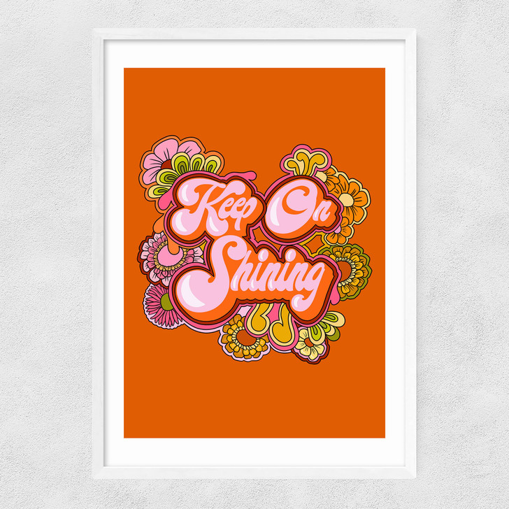 Keep On Shining Narrow White Frame Keep On Shining Narrow White Frame