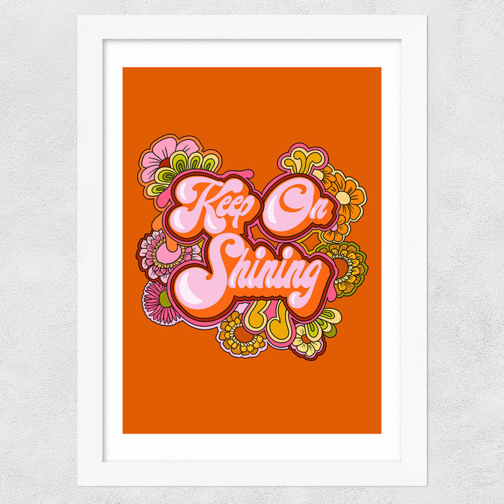 Keep On Shining Wide White Frame Keep On Shining Wide White Frame