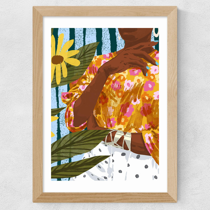 Beauty Has No Skin Tone Wide Oak Frame