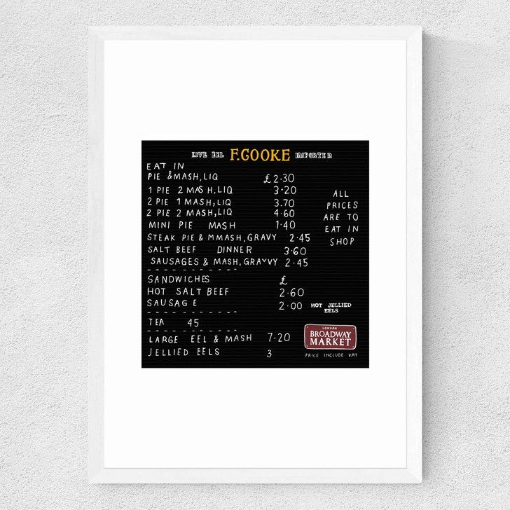 Pie n Mash Medium White Frame