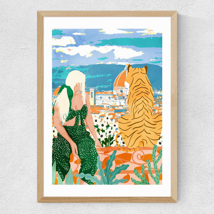 The Italian View Medium Oak Frame The Italian View Medium Oak Frame