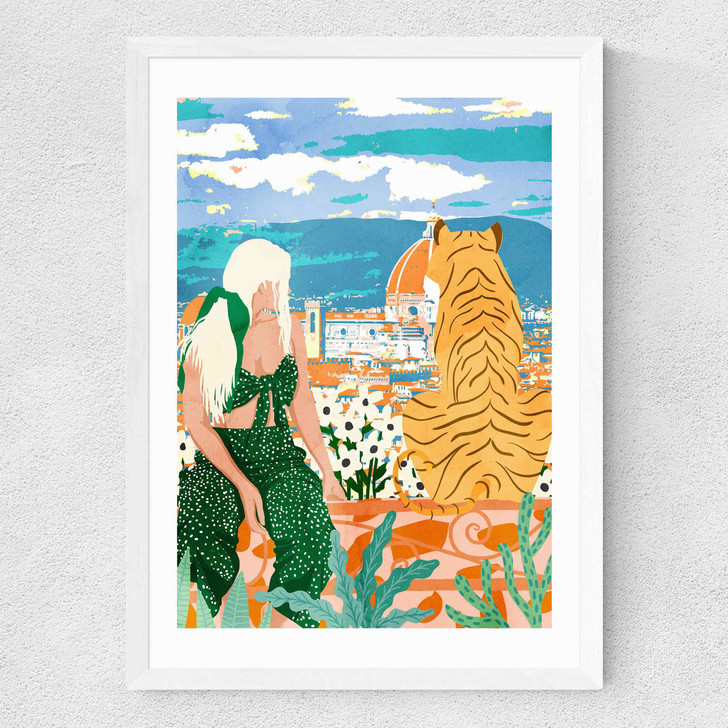 The Italian View Medium White Frame The Italian View Medium White Frame