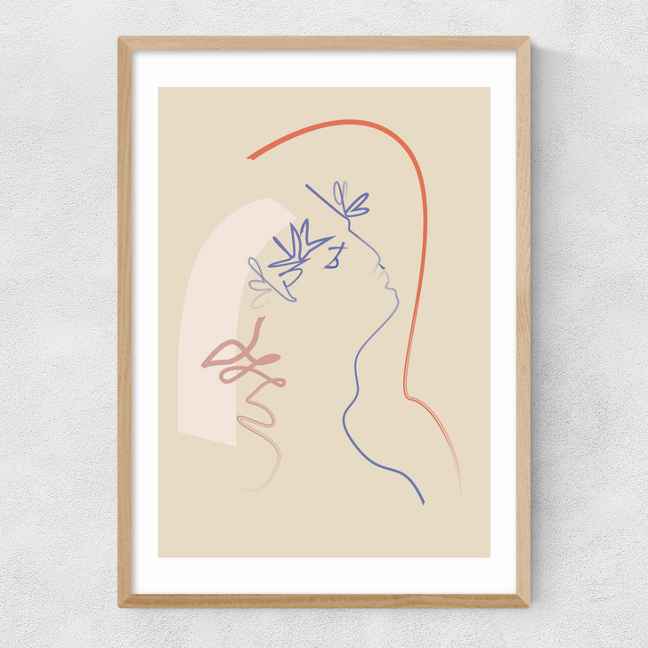 Kisses from Heaven Narrow Oak Frame