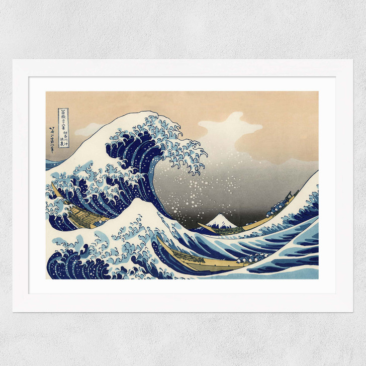 The Great Wave Off Kanagawa Wide White Frame The Great Wave Off Kanagawa Wide White Frame