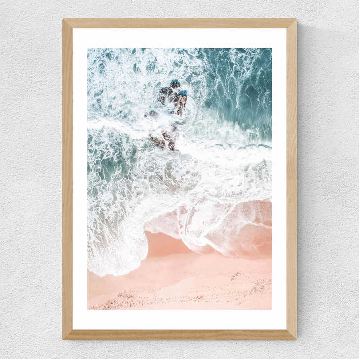 Sands of Coral Haze Medium Oak Frame
