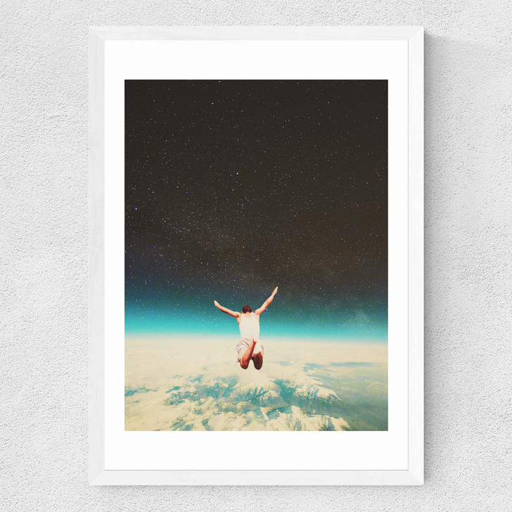 Falling with a hidden smile Medium White Frame Falling with a hidden smile Medium White Frame